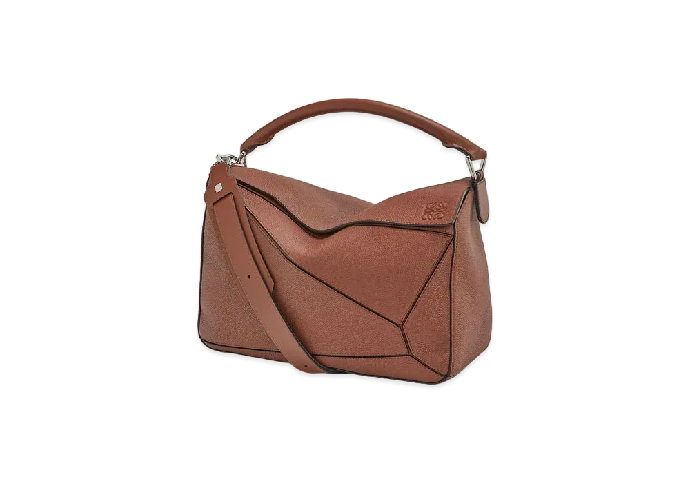 LOEWE Large Puzzle Bag In Soft Grained Calfskin "Cognac"