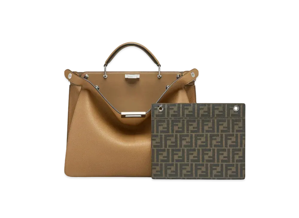 FENDI Peekaboo I See U Medium Leather Bag "Beige"