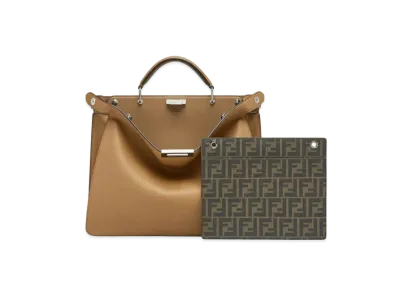 FENDI Peekaboo I See U Medium Leather Bag "Beige"