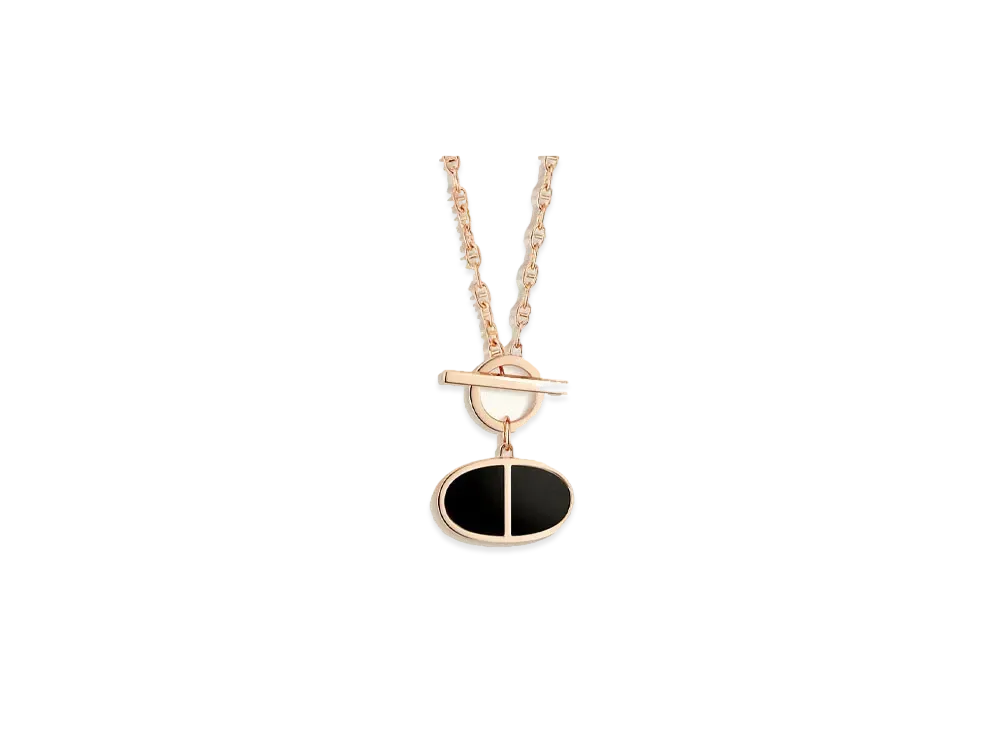 Hermes Chaine D'ancre Verso Pendant GM "Pink Gold/Black Ceramic"