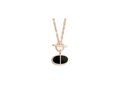 Hermes Chaine D'ancre Verso Pendant GM "Pink Gold/Black Ceramic"