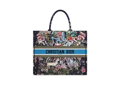 Dior Dior Book Tote Bag D-Constellation Embroidery "Blue"