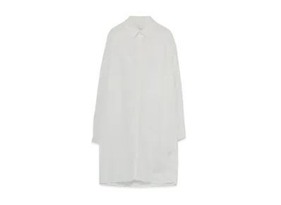 Yohji Yamamoto Pour Homme COTTON BROAD CHAIN STITCH LEFT BREAST PATCH POCKET BLOUSE "White"
