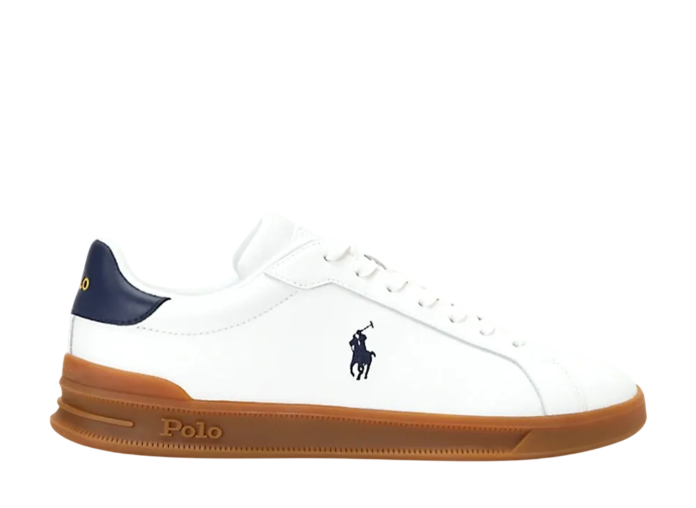 Polo Sport Ralph Lauren Heritage Court 2 Leather-Suede Sneaker "Deckwash White/Navy"