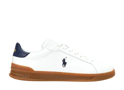 Polo Sport Ralph Lauren Heritage Court 2 Leather-Suede Sneaker "Deckwash White/Navy"
