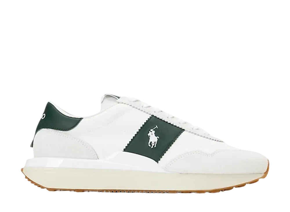 Polo Sport Ralph Lauren Train 89 Suede-Panelled Sneaker "Bianco/Forest"