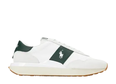 Polo Sport Ralph Lauren Train 89 Suede-Panelled Sneaker "Bianco/Forest"