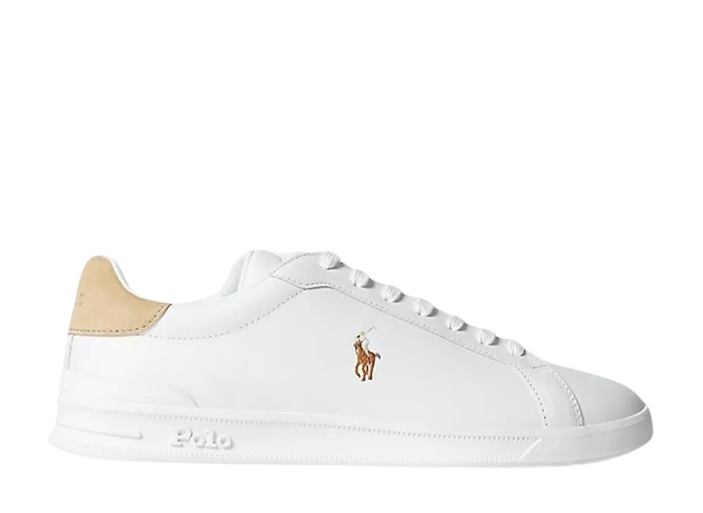 Polo Sport Ralph Lauren Heritage Court 2 Leather Sneaker "White/Bone"