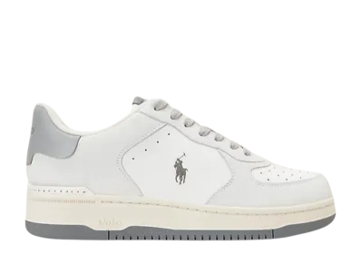 Polo Sport Ralph Lauren Masters Court Leather-Suede Sneaker "Deckwash White/Grey"