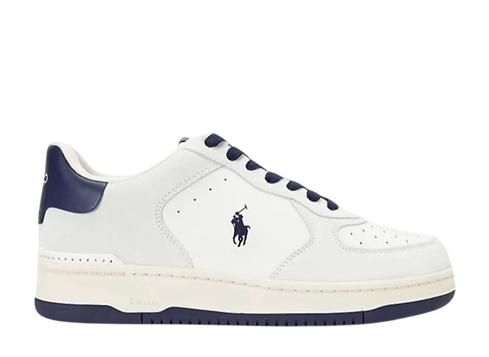Polo Sport Ralph Lauren Masters Court Leather-Suede Sneaker "Deckwash White/Navy"