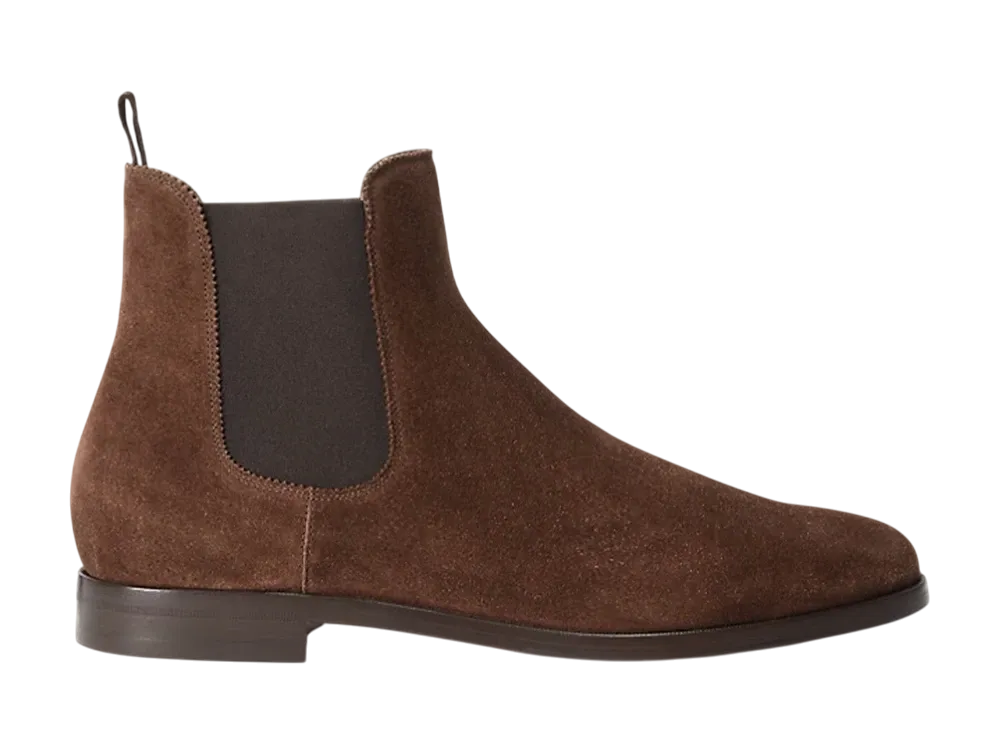 Ralph Lauren Purple Label Grantly Calf-Suede Chelsea Boot "Luggage Brown"