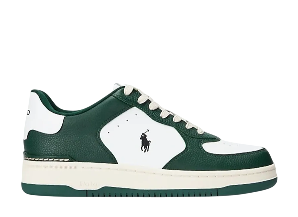 Polo Sport Ralph Lauren Masters Court Leather Sneaker "Moss Agate/White"