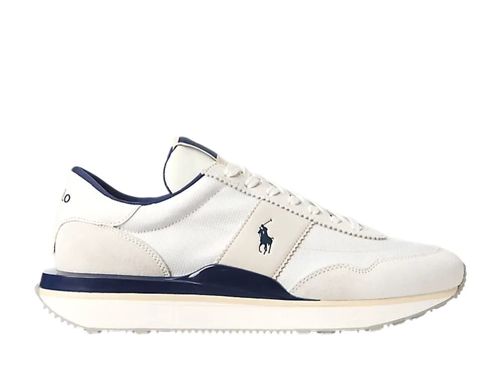 Polo Sport Ralph Lauren Train 89 Suede-Panelled Sneaker "Deckwash White/Newport Navy"