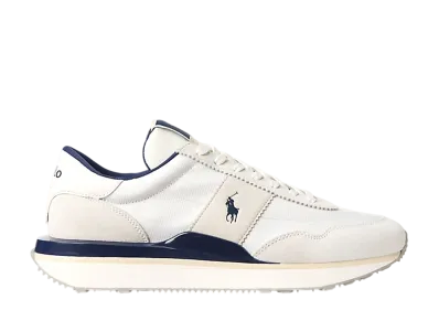 Polo Sport Ralph Lauren Train 89 Suede-Panelled Sneaker "Deckwash White/Newport Navy"