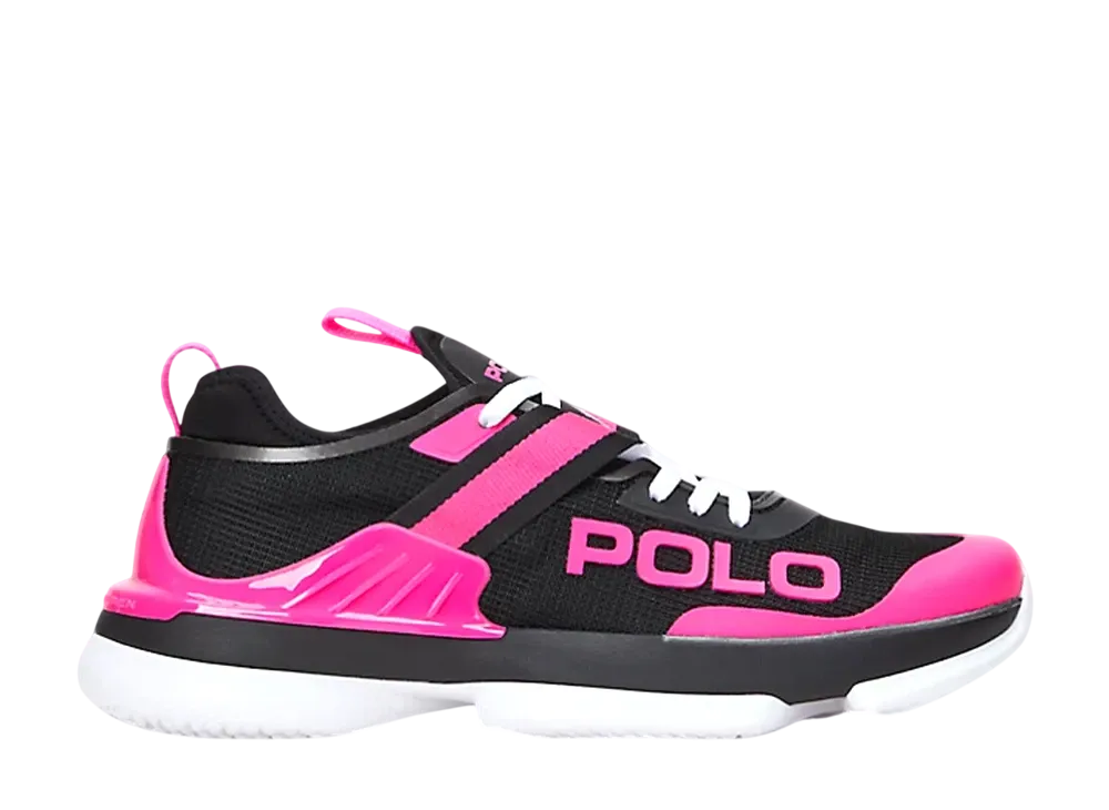 Polo Ralph Lauren Pink Pony Tech Court Pro Sneaker "Black/Blaze Fuchsia"