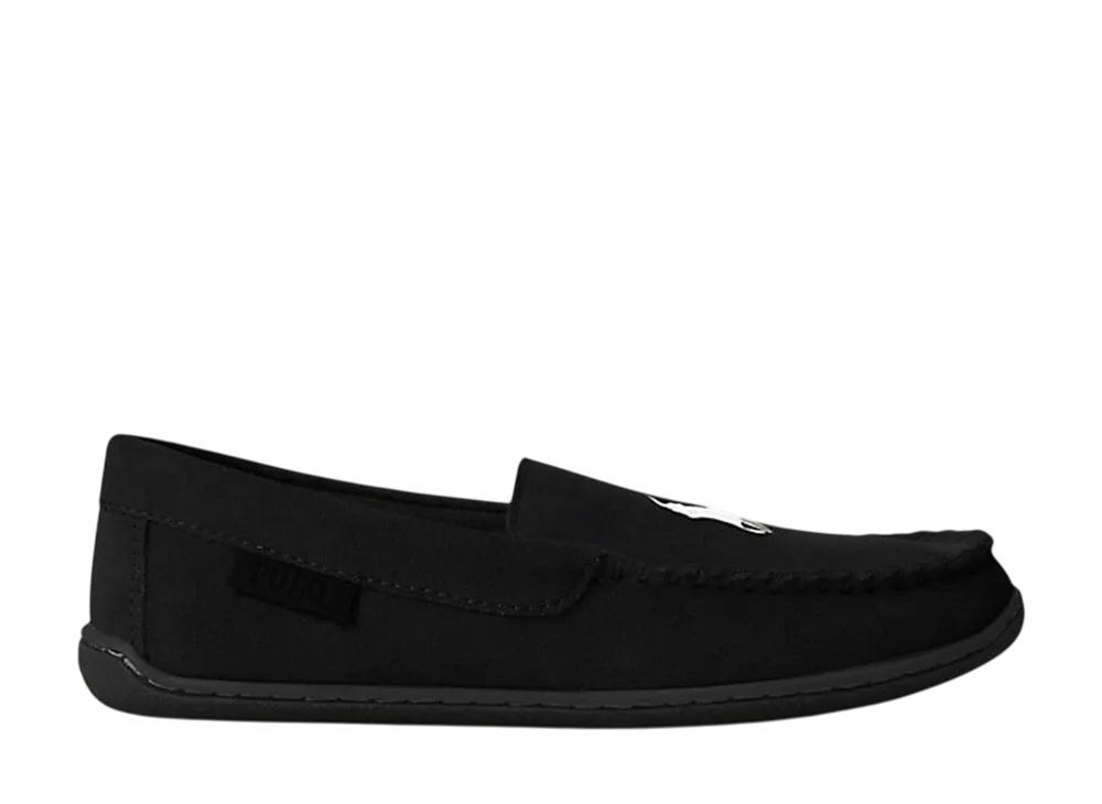Polo Ralph Lauren Brenan Suede Slipper "Black Suede/White PP"