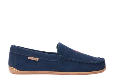 Polo Ralph Lauren Brenan Suede Slipper "Navy Suede/Red PP"