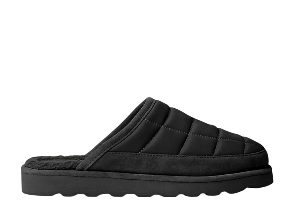 Polo Ralph Lauren Reade Suede-Trim Quilted Scuff Slipper "Black Nylon/White PP"