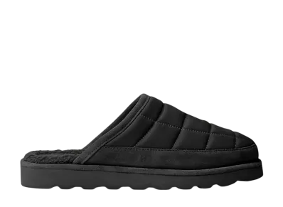 Polo Ralph Lauren Reade Suede-Trim Quilted Scuff Slipper "Black Nylon/White PP"