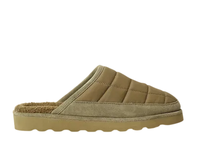 Polo Ralph Lauren Reade Suede-Trim Quilted Scuff Slipper "Olive Nylon/Cream PP"