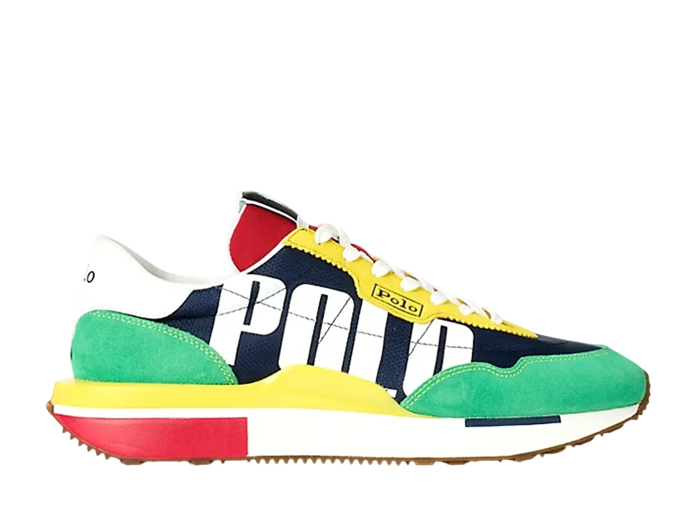 Polo Ralph Lauren Train 89 Logo Suede & Oxford Sneaker "Newport Navy Multi"