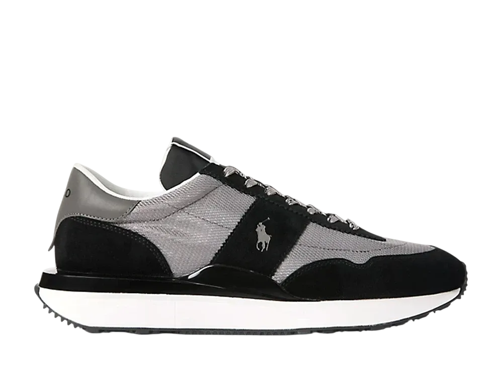 Polo Ralph Lauren Train 89 Suede and Mesh Sneaker "Metallic Gunmetal/Black"