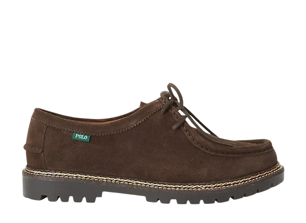 Polo Ralph Lauren Jett Lug-Sole Suede Moc-Toe Shoe "Dark Brown"