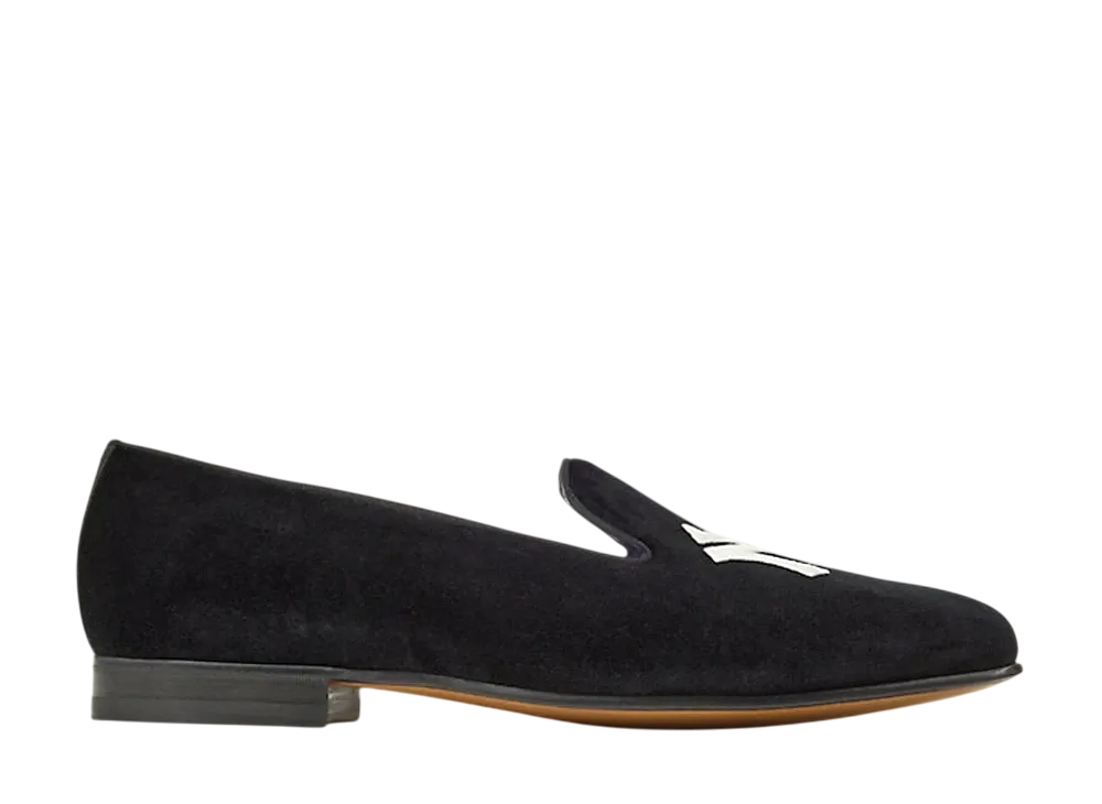Ralph Lauren Purple Label Yankees Velvet Slipper "Polo Black"