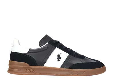 Polo Ralph Lauren Heritage Aera Leather-Suede Sneaker "Black/White"