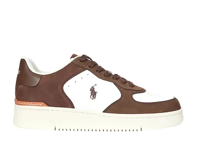 Polo Ralph Lauren Masters Court Nubuck & Leather Sneaker "Deckwash White/Tonal Brow"