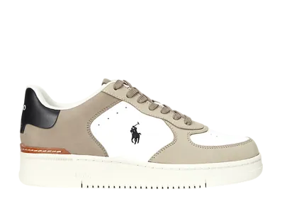 Polo Ralph Lauren Masters Court Nubuck & Leather Sneaker "Deckwash White/Tonal Milk"
