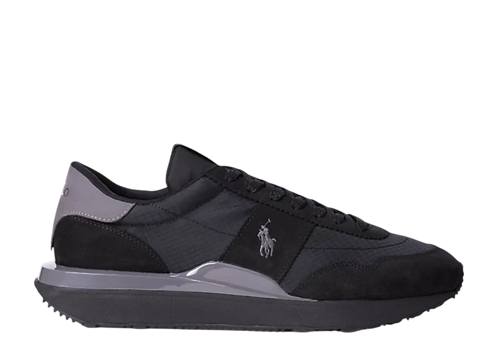 Polo Sport Ralph Lauren Train 89 Nubuck and Oxford Sneaker "Black/Grey"