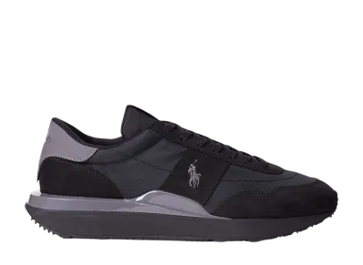 Polo Sport Ralph Lauren Train 89 Nubuck and Oxford Sneaker "Black/Grey"