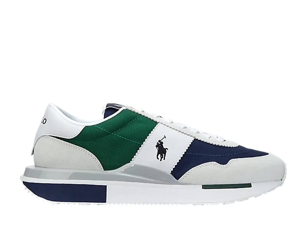 Polo Ralph Lauren Train 89 Suede and Oxford Sneaker "Bianco/Navy/Green"