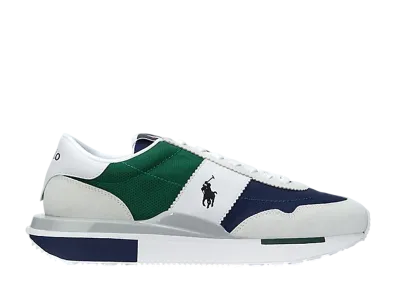 Polo Ralph Lauren Train 89 Suede and Oxford Sneaker "Bianco/Navy/Green"