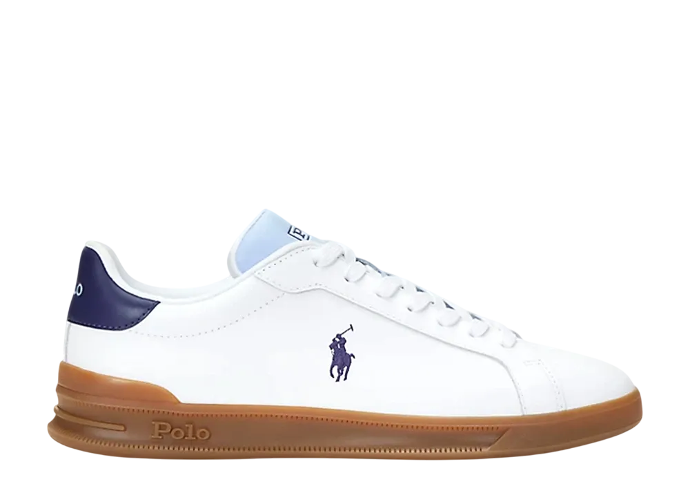 Polo Sport Ralph Lauren Heritage Court 2 Leather Sneaker "White/Light Blue/Navy"