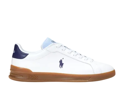 Polo Sport Ralph Lauren Heritage Court 2 Leather Sneaker "White/Light Blue/Navy"