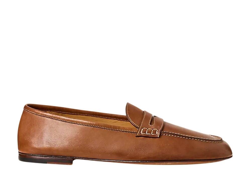 Ralph Lauren Purple Label Collins Calfskin Penny Loafer "Tan"
