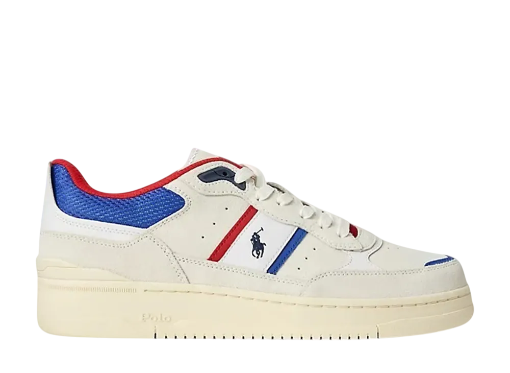 Polo Sport Ralph Lauren Masters Sport Suede Sneaker "Bianco/Royal/Red"