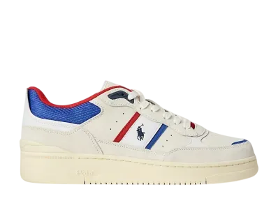 Polo Sport Ralph Lauren Masters Sport Suede Sneaker "Bianco/Royal/Red"