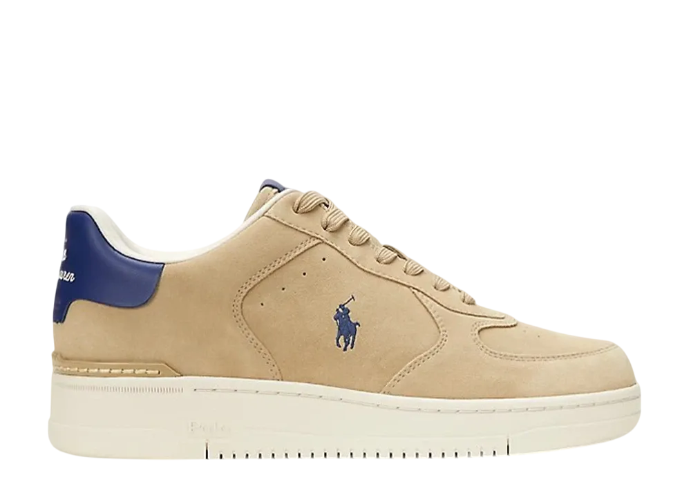 Polo Sport Ralph Lauren Masters Court Suede Sneaker "Bone/Light Navy"