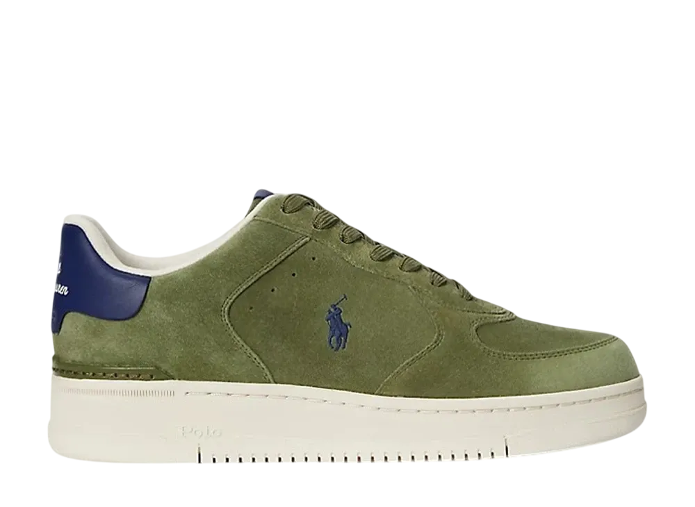 Polo Sport Ralph Lauren Masters Court Suede Sneaker "Tree Green/Light Navy"