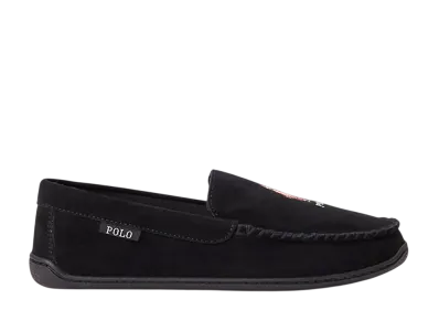 Polo Ralph Lauren Brenan Polo Bear Suede Slipper "Black Suede/Holiday Bear"