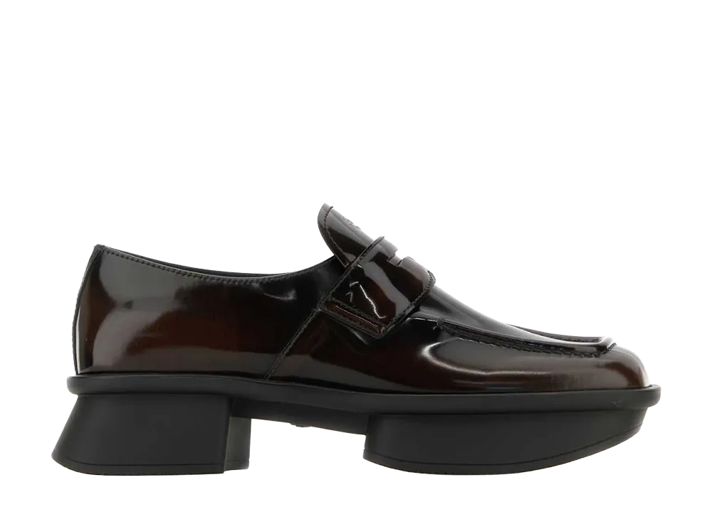 PRADA Women's Leather Equal Loafers "Brown"