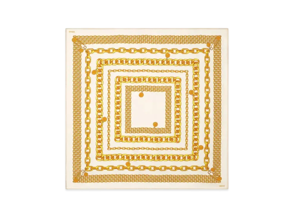 Versace Treasure Large Silk Foulard 35.4" "Print"