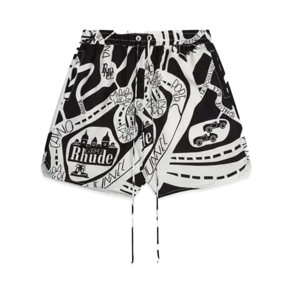 RHUDE Strada Silk Short "Black White"