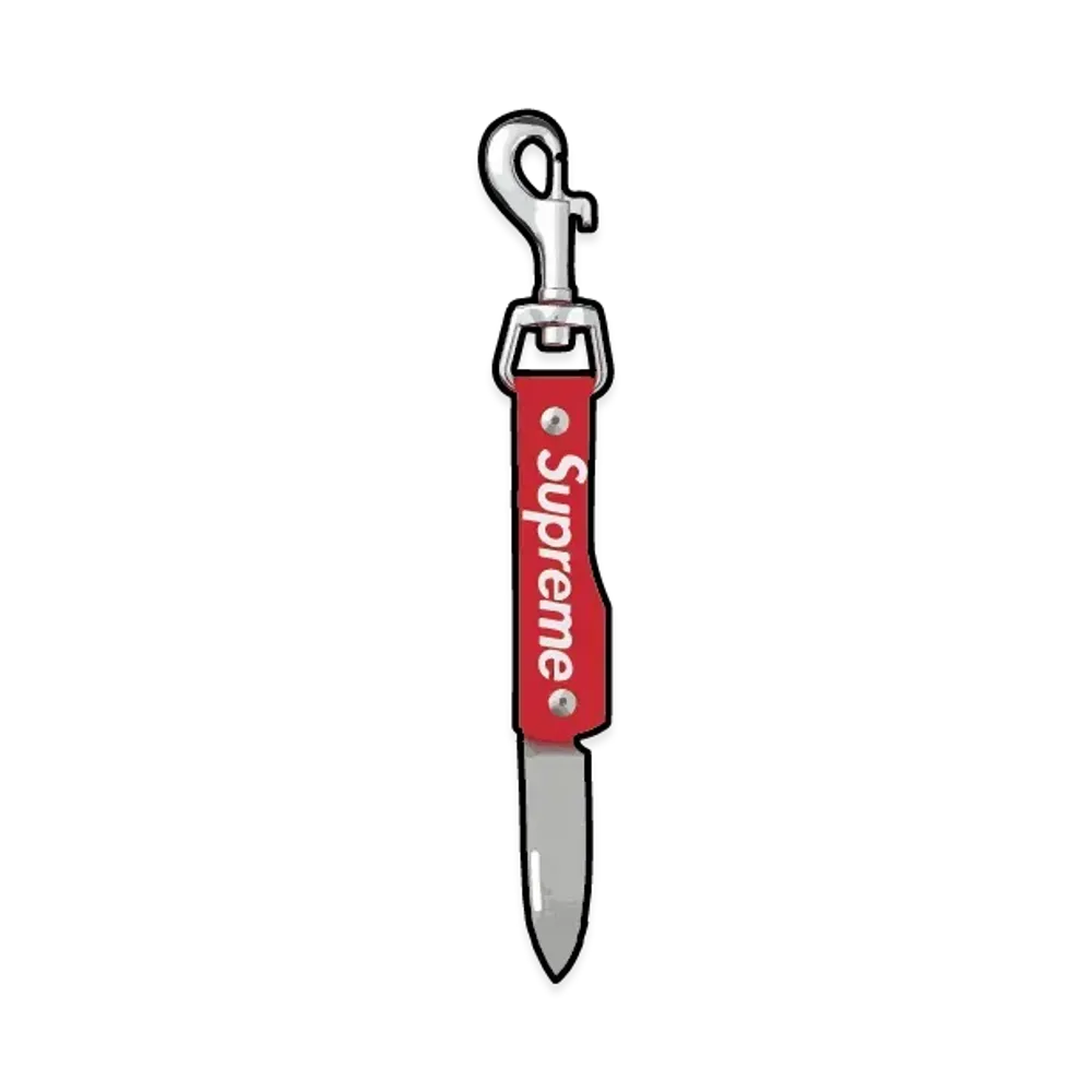 Supreme Leather Clip Knife (25SS) "Red"