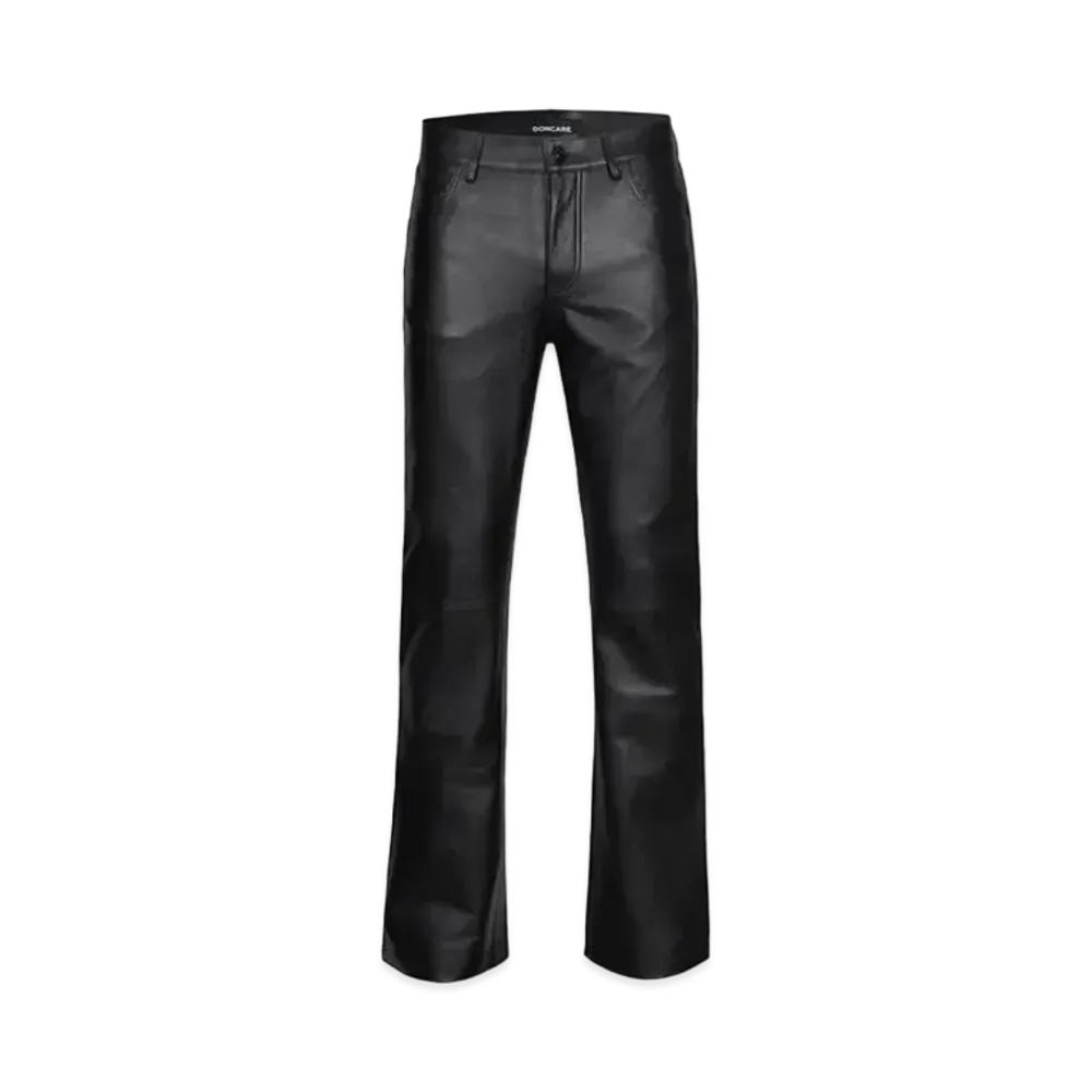 DONCARE Black Leather Pants "Black"