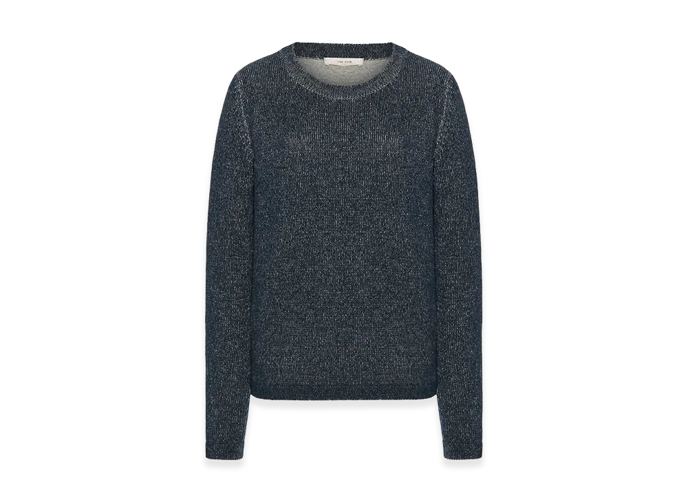The Row Women's Lyse Cashmere Tops "Navy/Ecru"