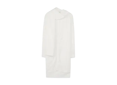 Yohji Yamamoto Pour Homme CHAIN STITCH BROAD STOLE COLLAR BLOUSE "White"
